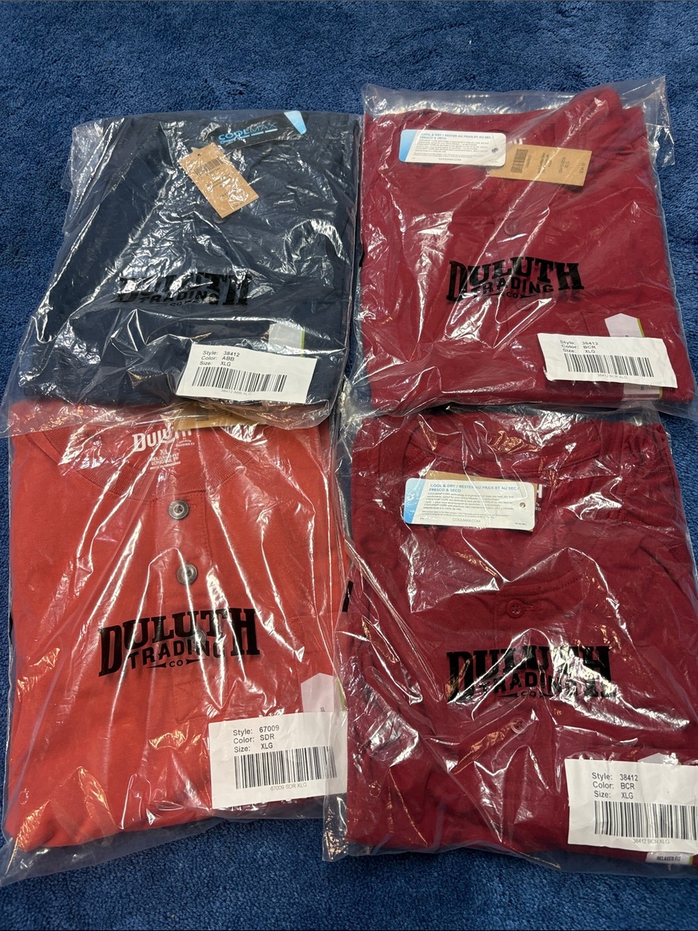 Duluth Trading Co Men's Long-Sleeve Henley Shirt lot  4 shirts